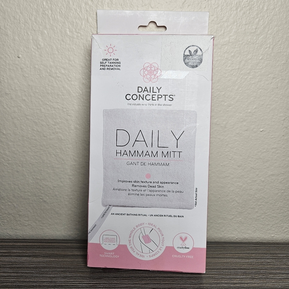 Daily Concept Daily Hammam Mitt New in Box Cruelty Free Improves Skin Texture